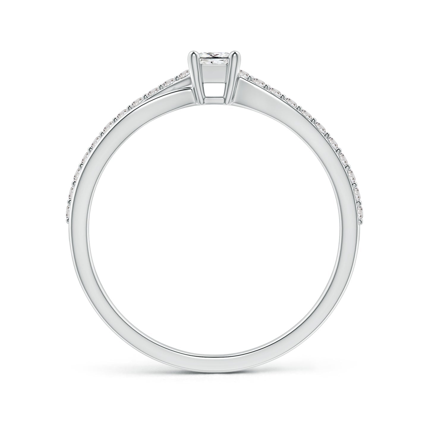 Princess Cut Diamond Bypass Split Shank Engagement & Wedding Ring