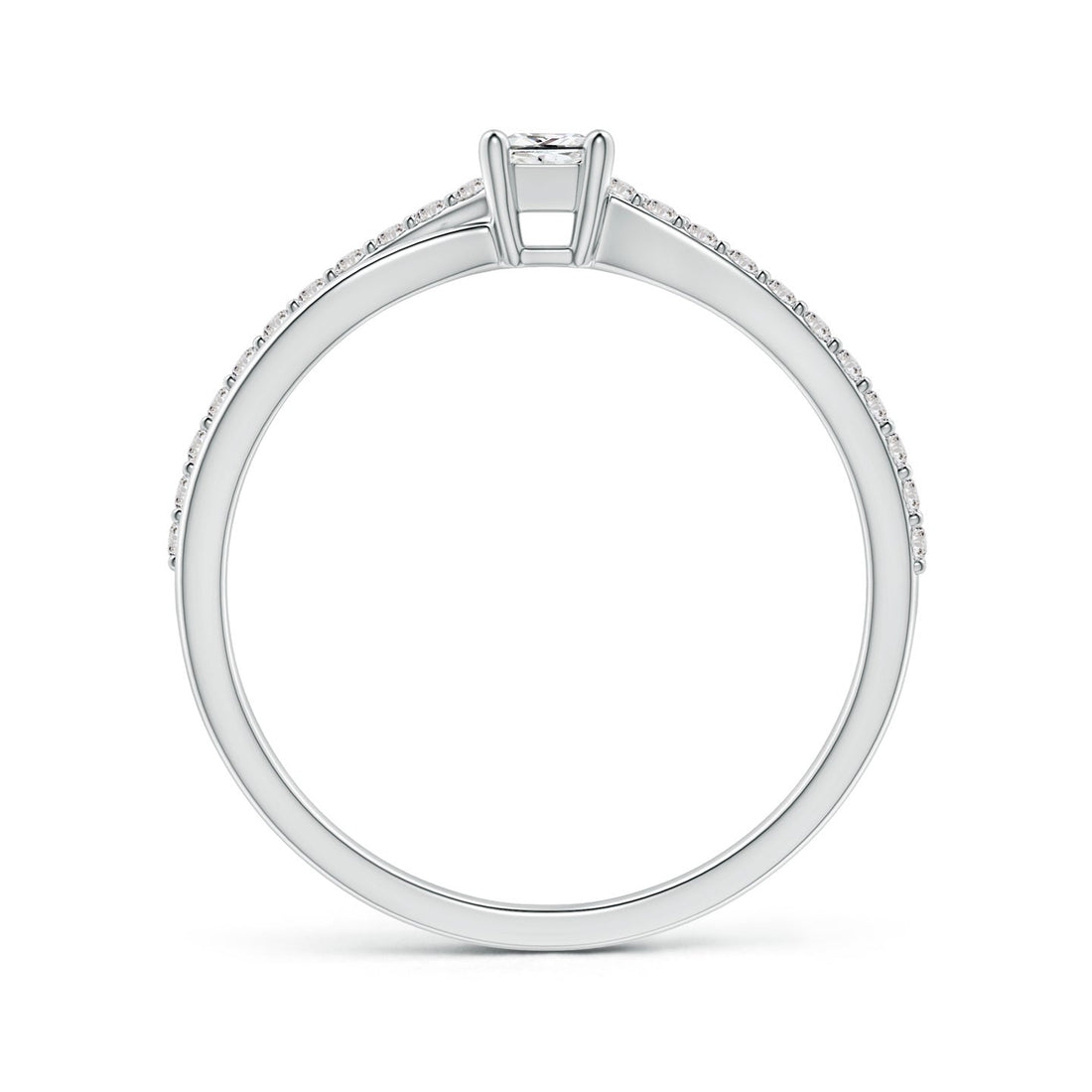 Princess Cut Diamond Bypass Split Shank Engagement & Wedding Ring