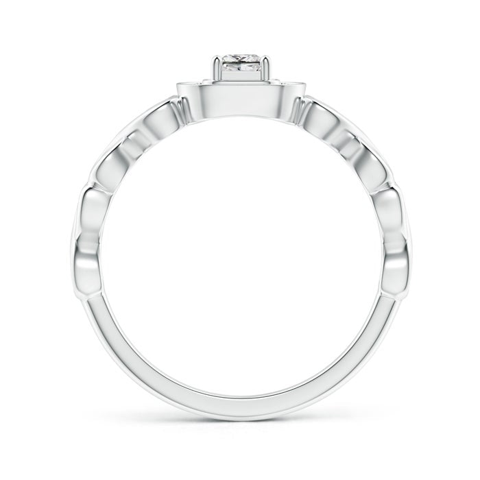 Princess-Cut Diamond Cushion Halo Promise Ring With Infinity Heart Motifs