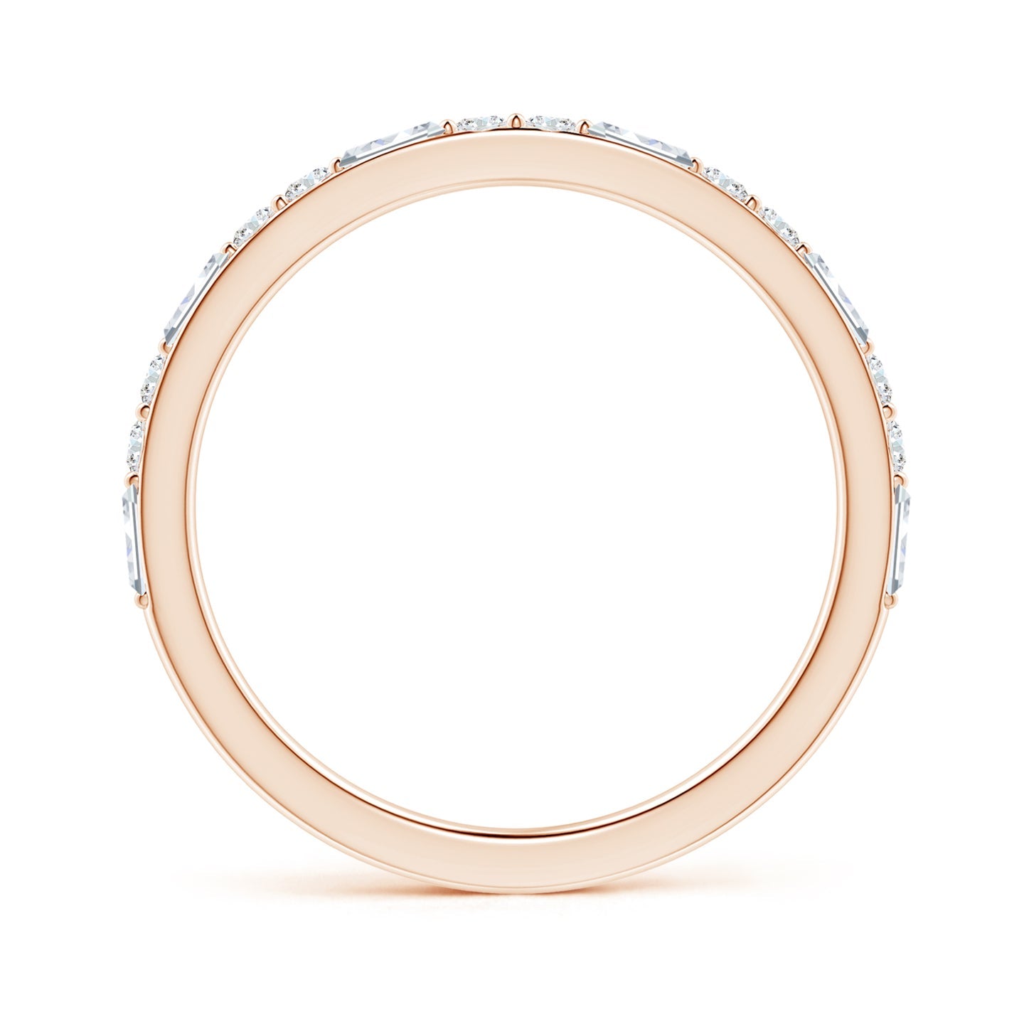 Alternating Baguette & Round Lab Grown Diamond Half Eternity Band