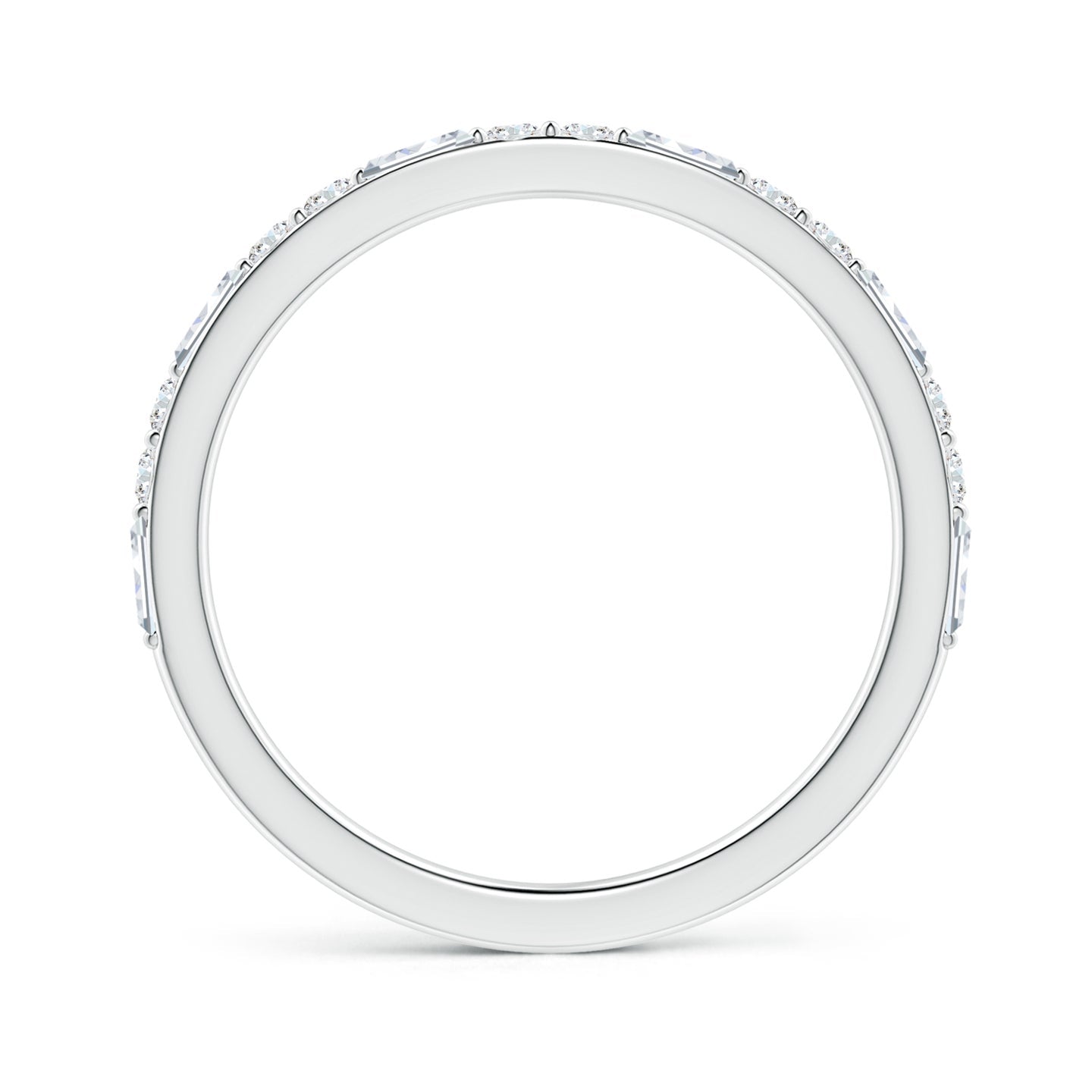 Alternating Baguette & Round Lab Grown Diamond Half Eternity Band