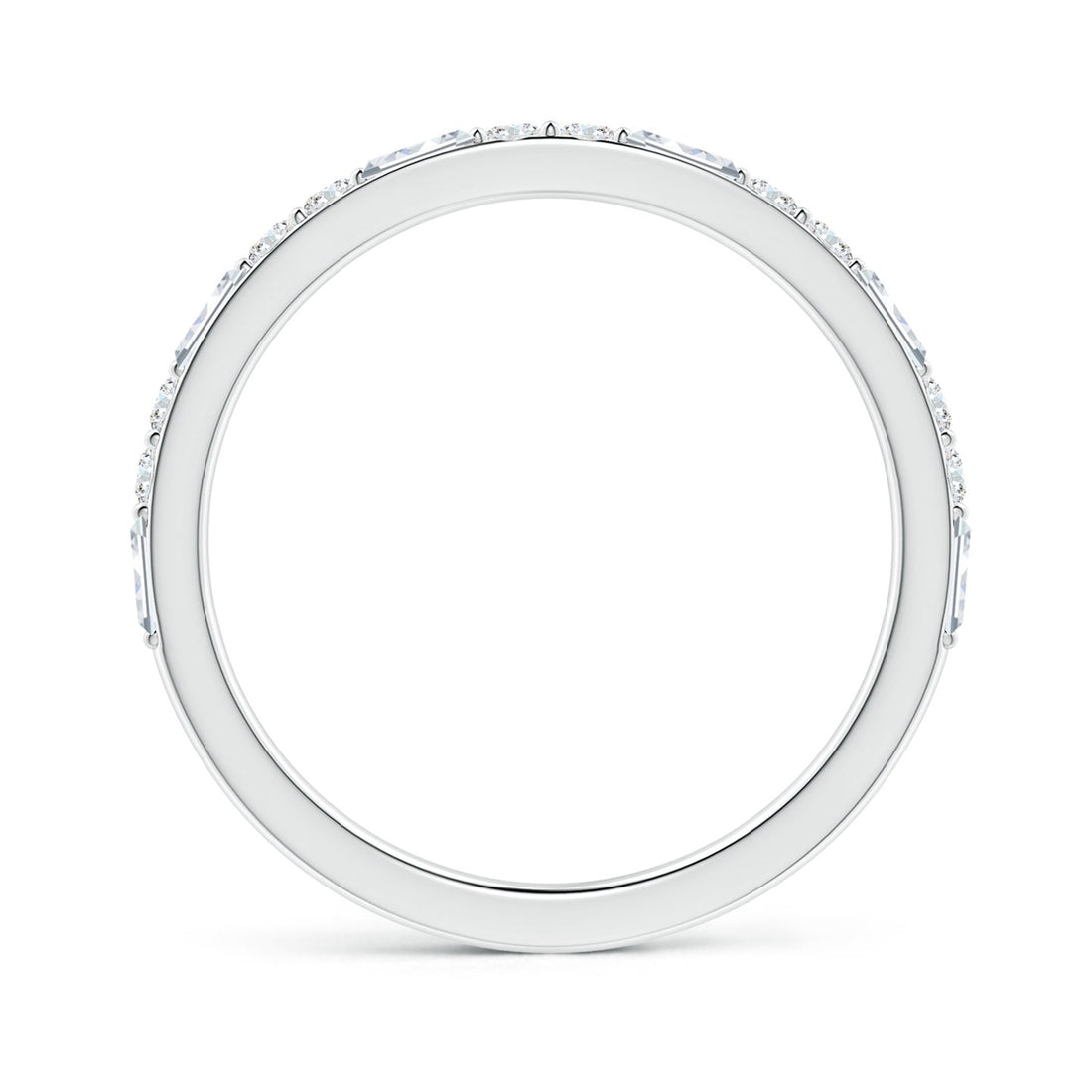 Alternating Baguette & Round Lab Grown Diamond Half Eternity Band