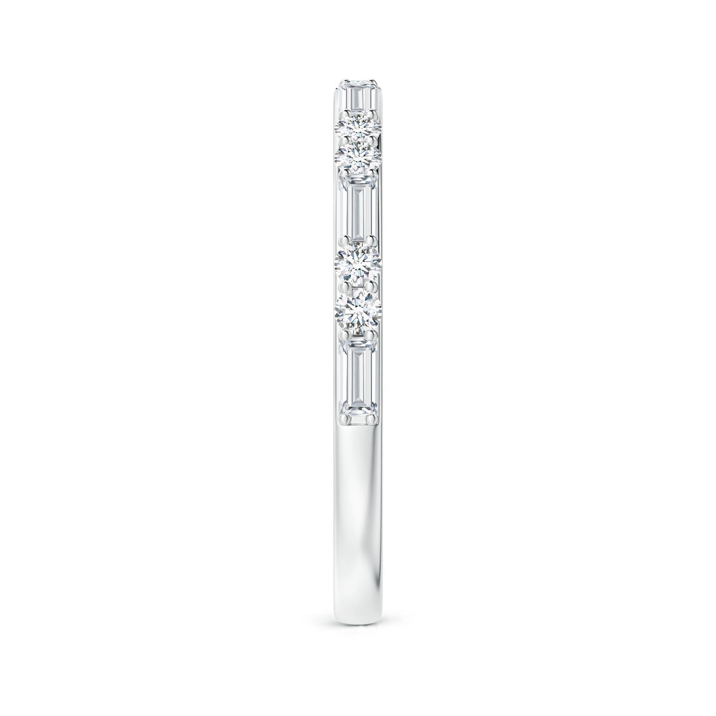 Alternating Baguette & Round Lab Grown Diamond Half Eternity Band