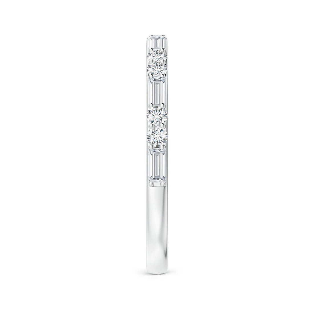 Alternating Baguette & Round Lab Grown Diamond Half Eternity Band