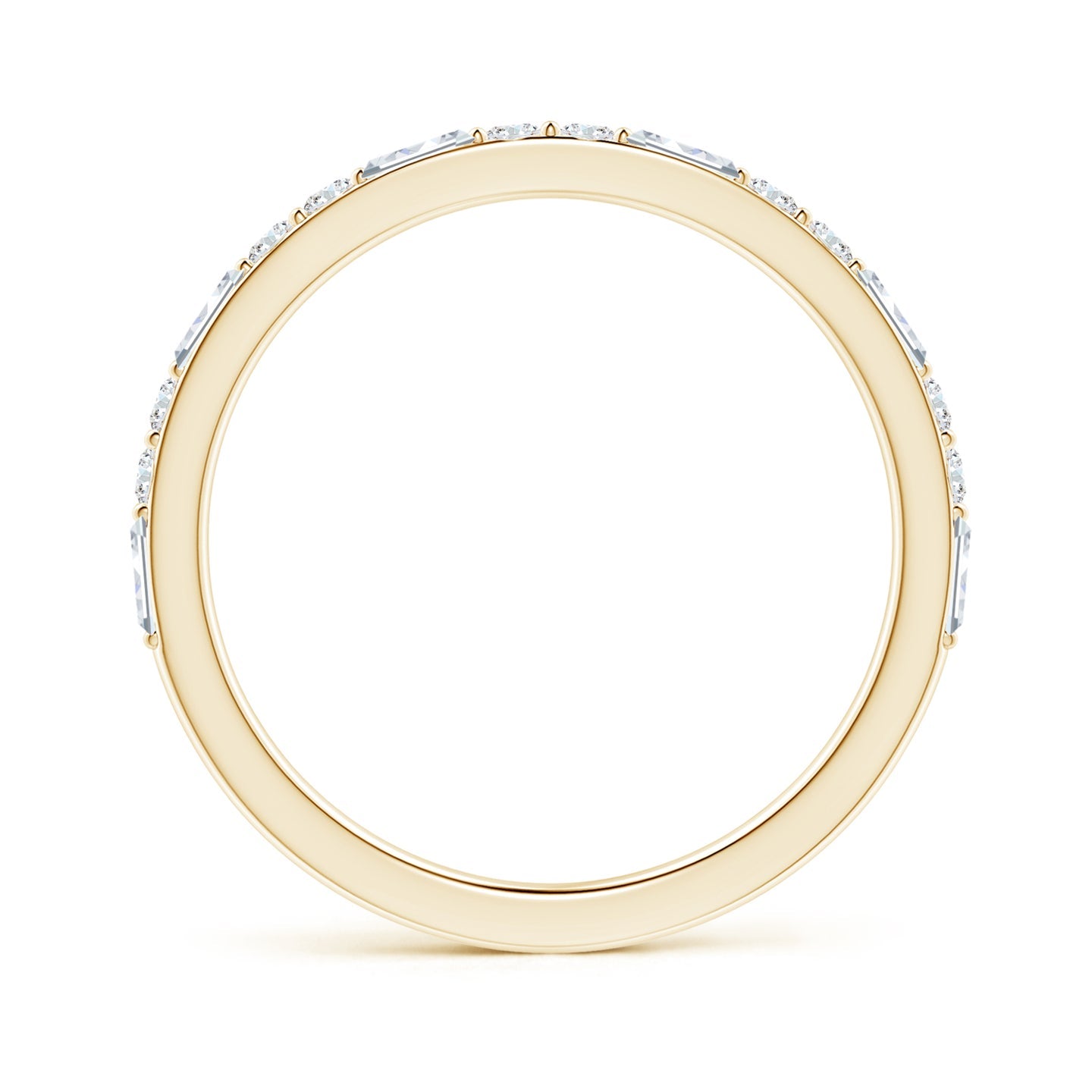 Alternating Baguette & Round Lab Grown Diamond Half Eternity Band