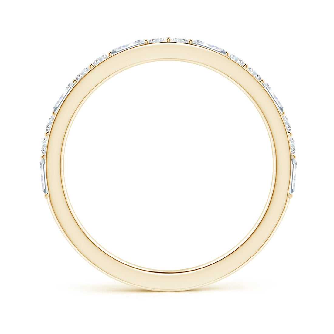Alternating Baguette & Round Lab Grown Diamond Half Eternity Band
