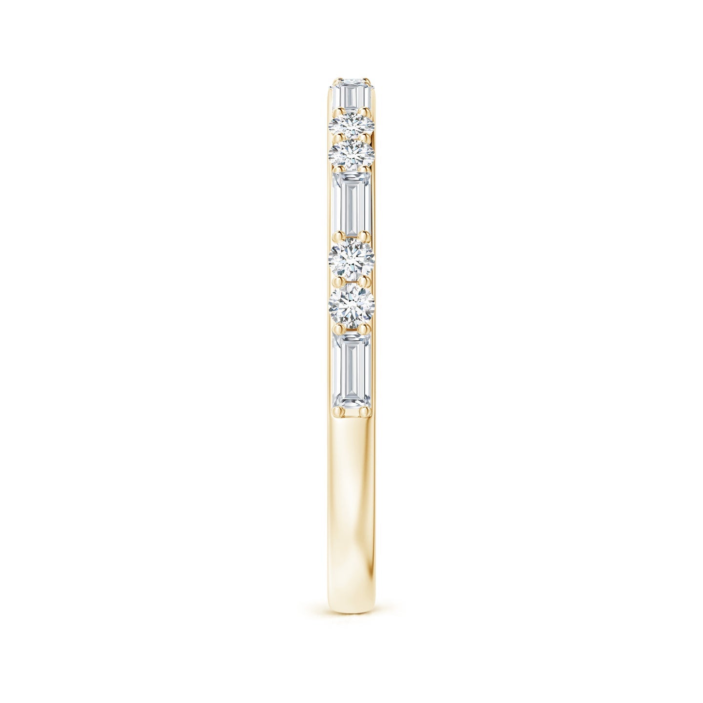 Alternating Baguette & Round Lab Grown Diamond Half Eternity Band