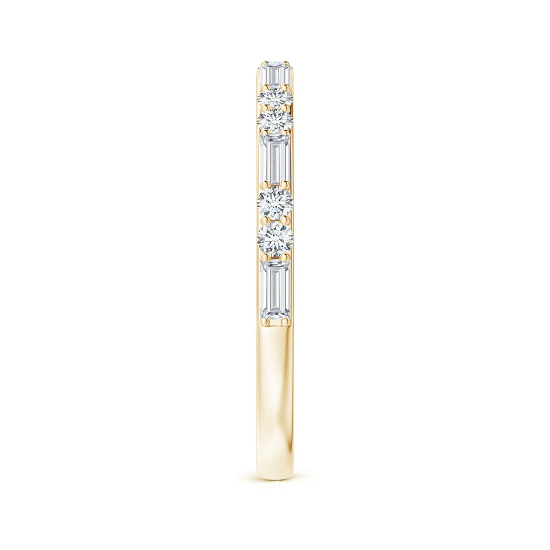 Alternating Baguette & Round Lab Grown Diamond Half Eternity Band
