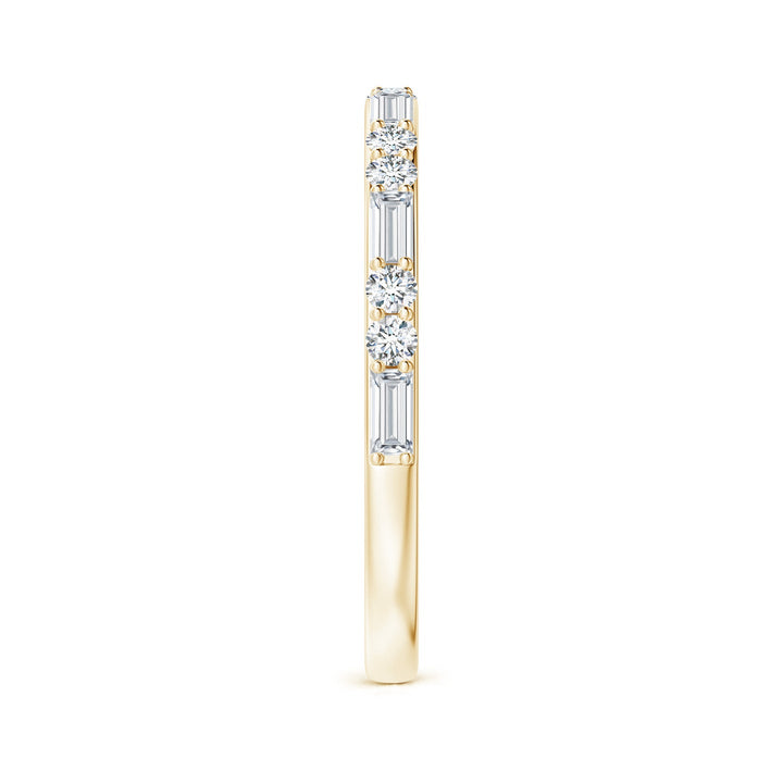Alternating Baguette & Round Lab Grown Diamond Half Eternity Band