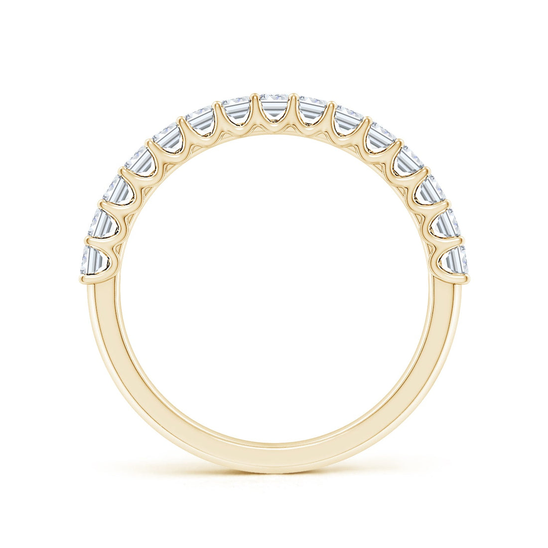 Emerald Cut Lab Grown Diamond Half Eternity Wedding Band