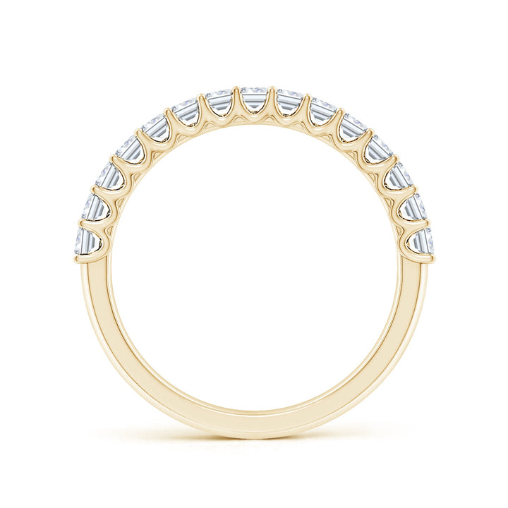 Emerald Cut Lab Grown Diamond Half Eternity Wedding Band