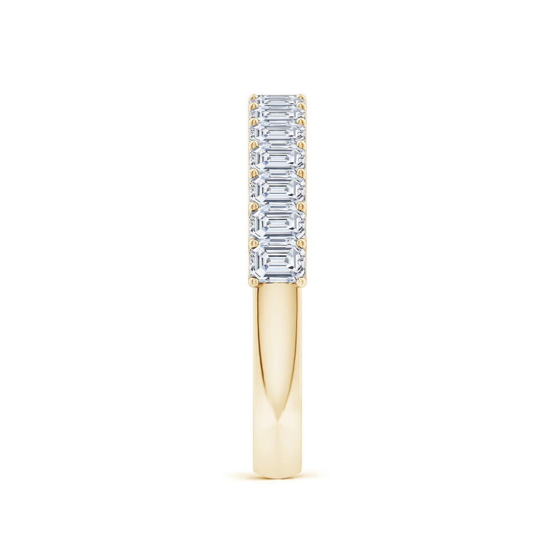 Emerald Cut Lab Grown Diamond Half Eternity Wedding Band
