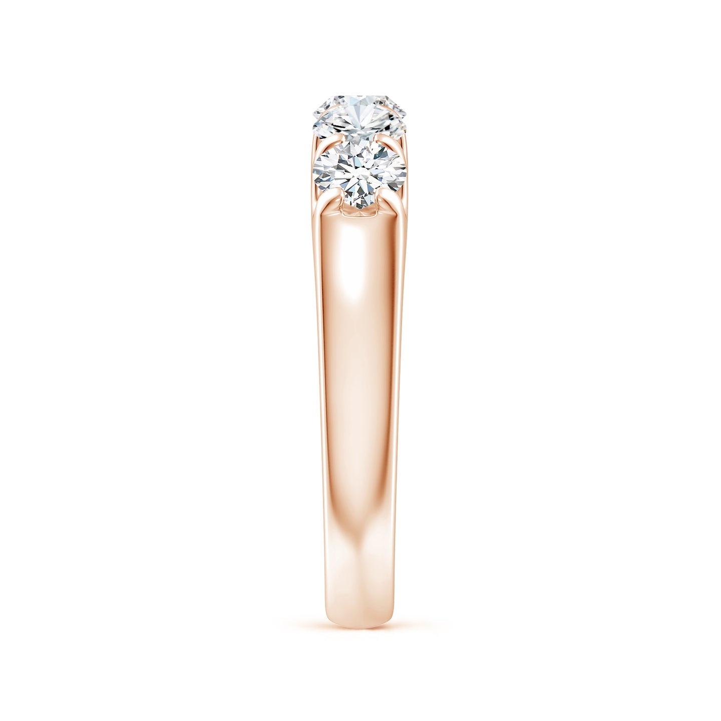 Five Stone Round Brilliant Lab Grown Diamond Engagement & Wedding Band