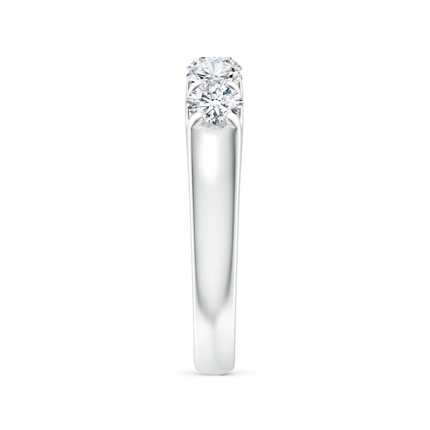 Five Stone Round Brilliant Lab Grown Diamond Engagement & Wedding Band