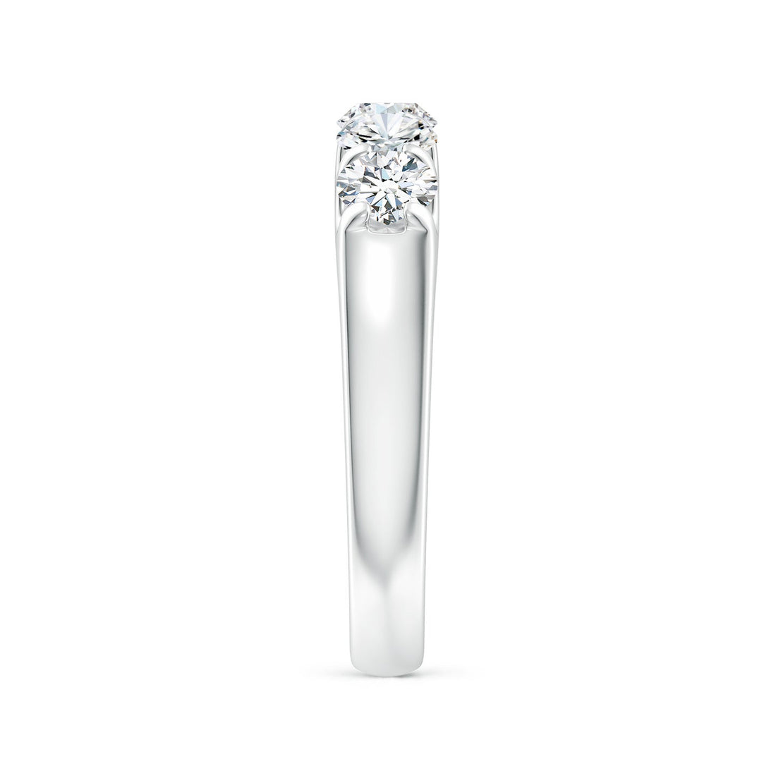 Five Stone Round Brilliant Lab Grown Diamond Engagement & Wedding Band