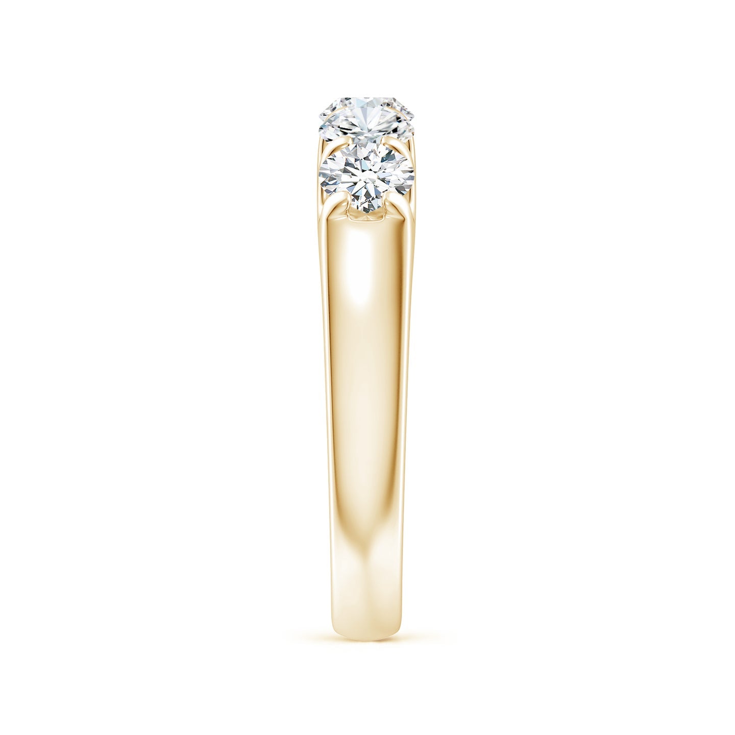 Five Stone Round Brilliant Lab Grown Diamond Engagement & Wedding Band