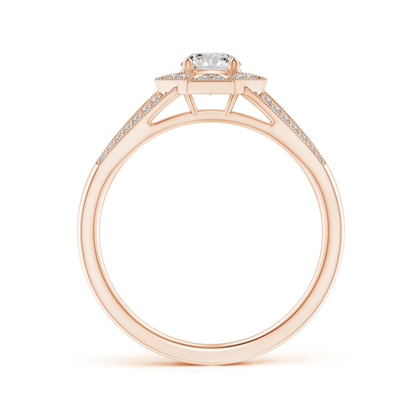 Art Deco Inspired Octagonal Halo Diamond Engagement Ring