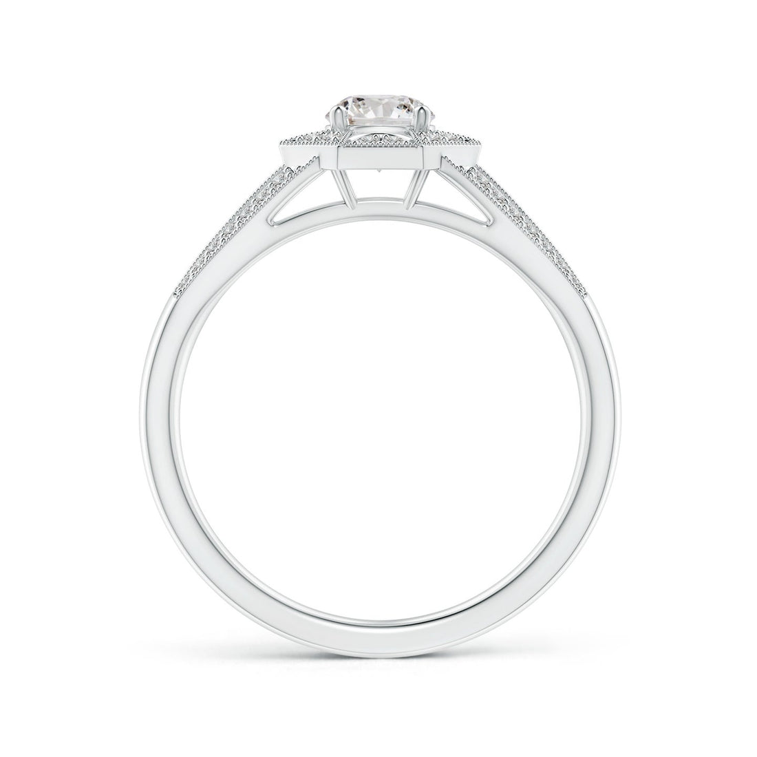 Art Deco Inspired Octagonal Halo Diamond Engagement Ring