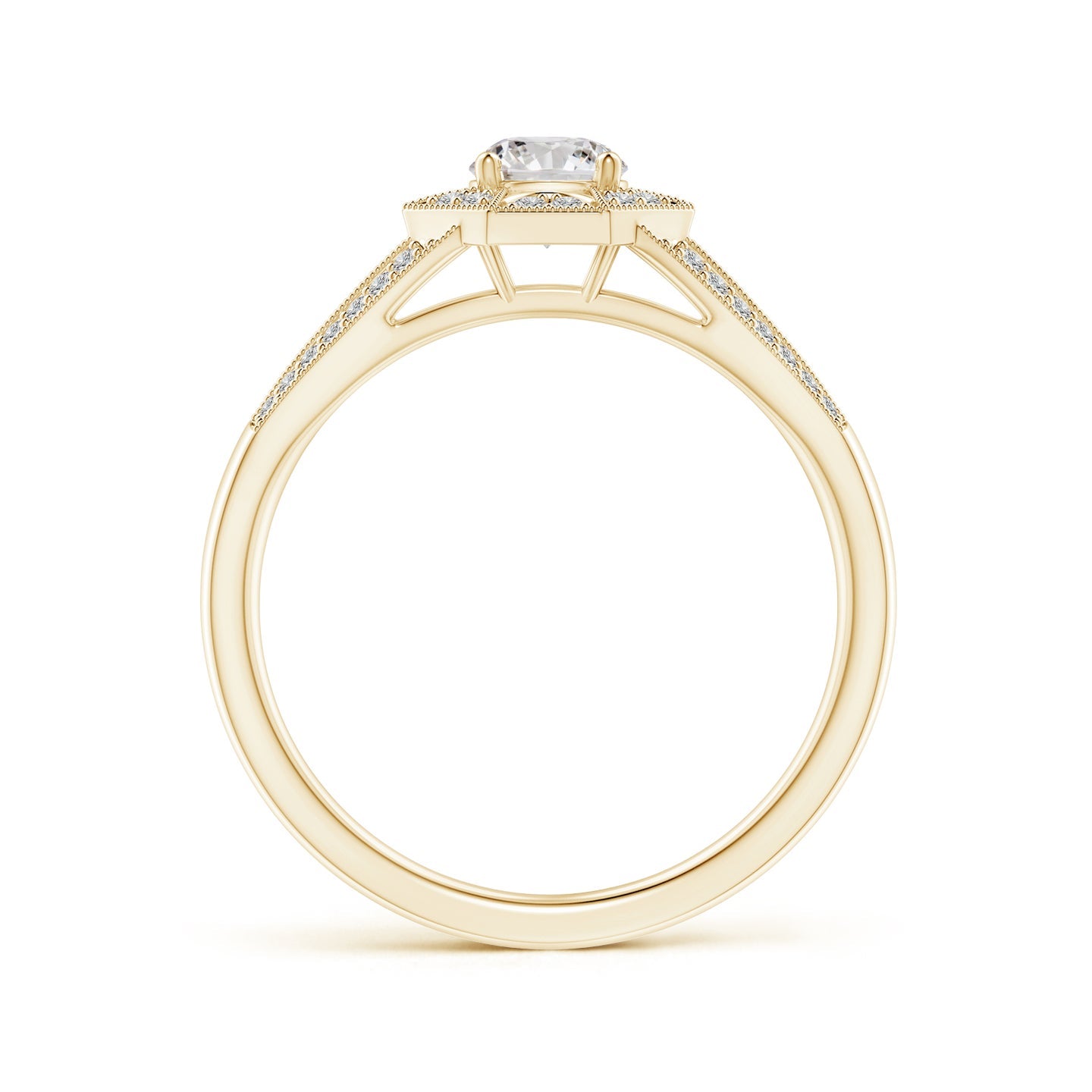 Art Deco Inspired Octagonal Halo Diamond Engagement Ring