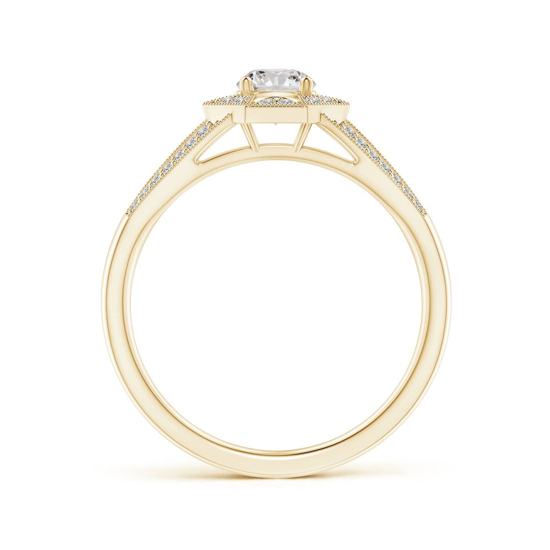 Art Deco Inspired Octagonal Halo Diamond Engagement Ring