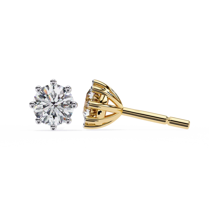Classic Round Brilliant Diamond Stud Earrings