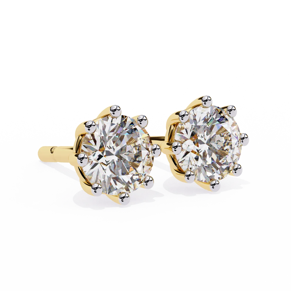Classic Round Brilliant Diamond Stud Earrings