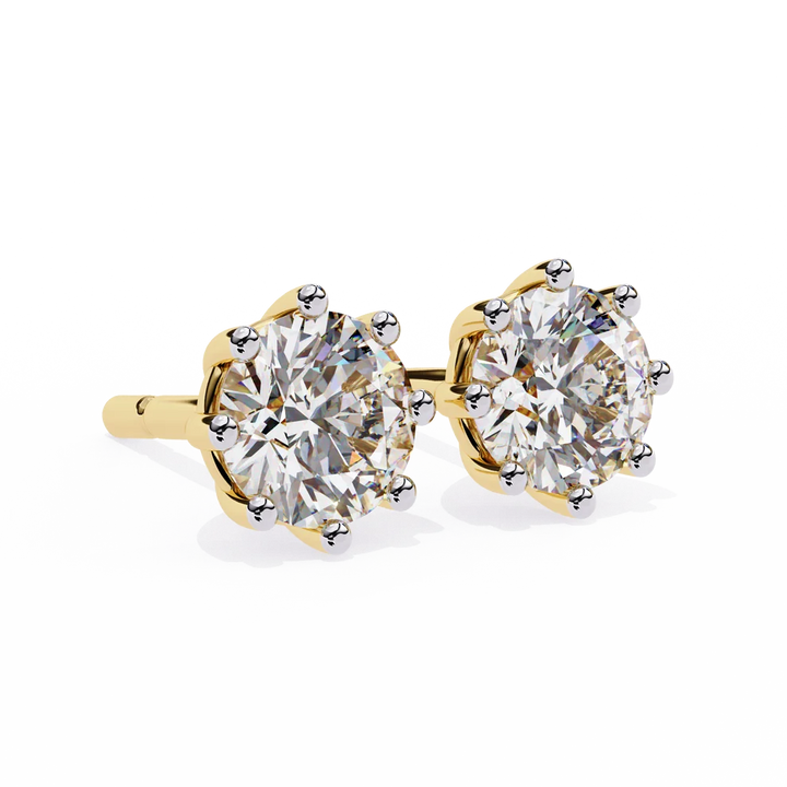 Classic Round Brilliant Diamond Stud Earrings