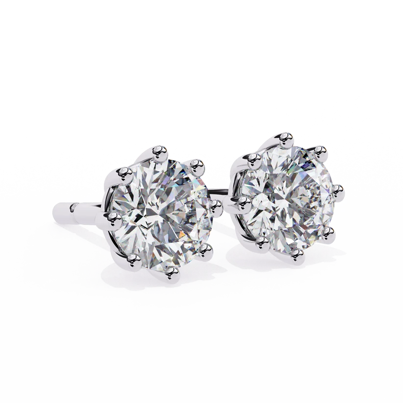 Classic Round Brilliant Diamond Stud Earrings