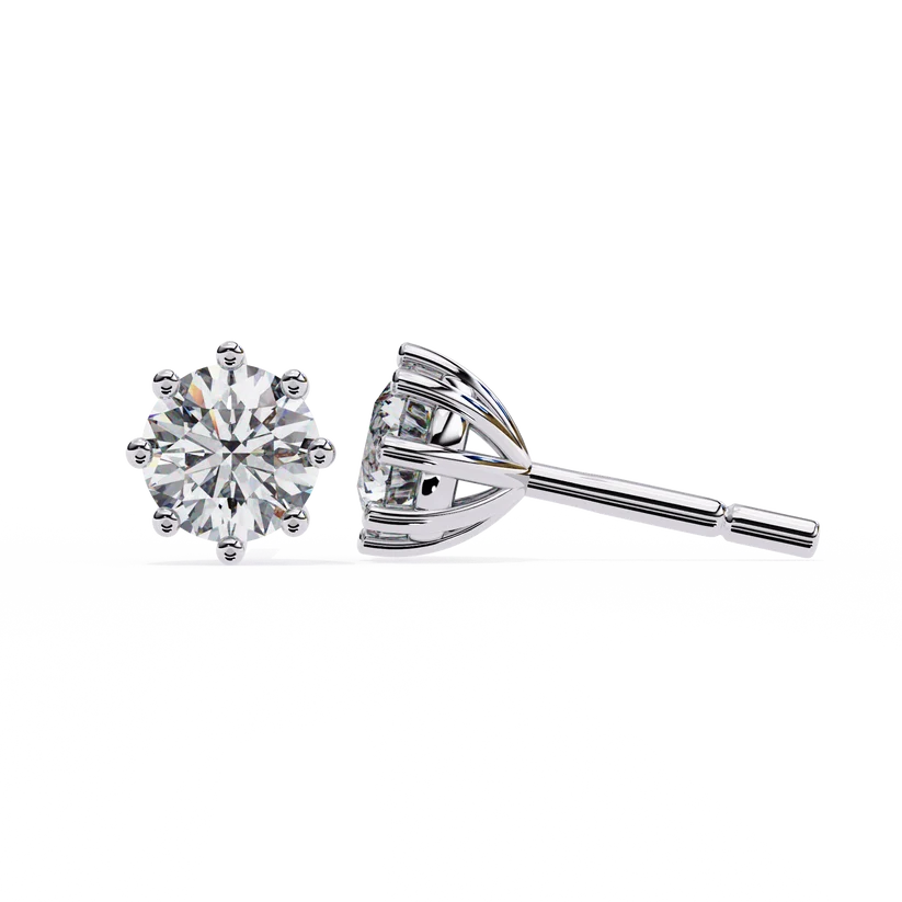 Classic Round Brilliant Diamond Stud Earrings