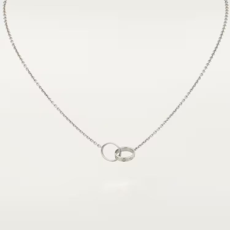 Interlocking Love Ring Pendant Necklace
