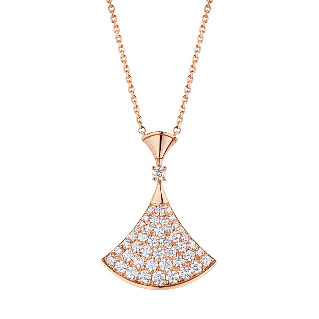 Celestial Fan Diamond Pendant Necklace