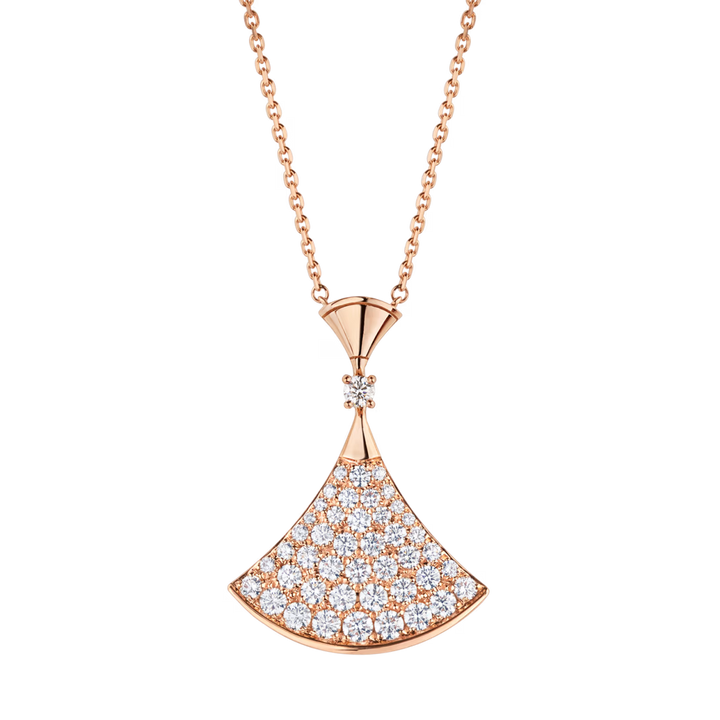 Celestial Fan Diamond Pendant Necklace