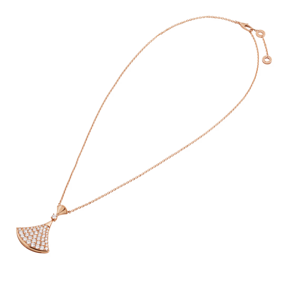 Celestial Fan Diamond Pendant Necklace