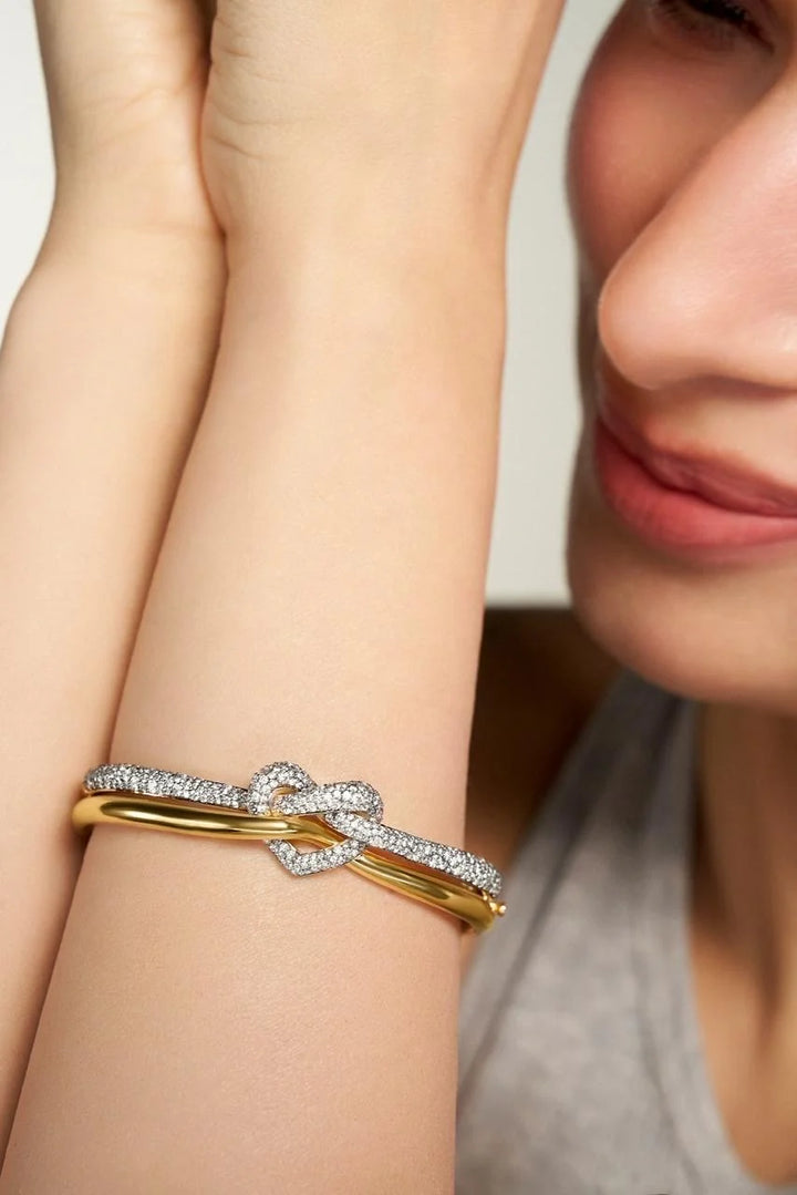 Eternal Knot Two-Tone Diamond Bracelet