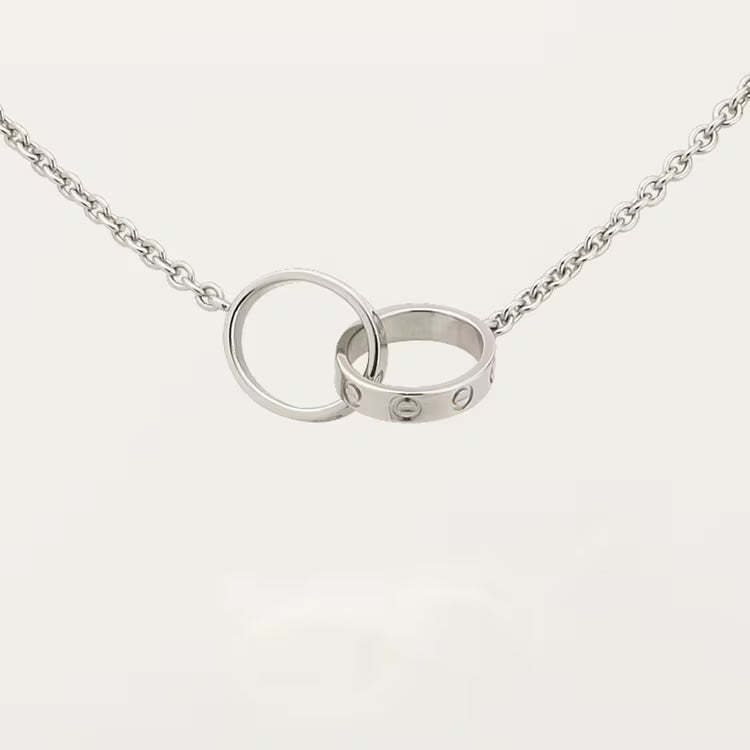 Interlocking Love Ring Pendant Necklace