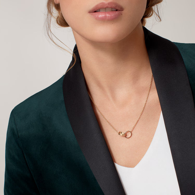 Interlocking Love Ring Pendant Necklace