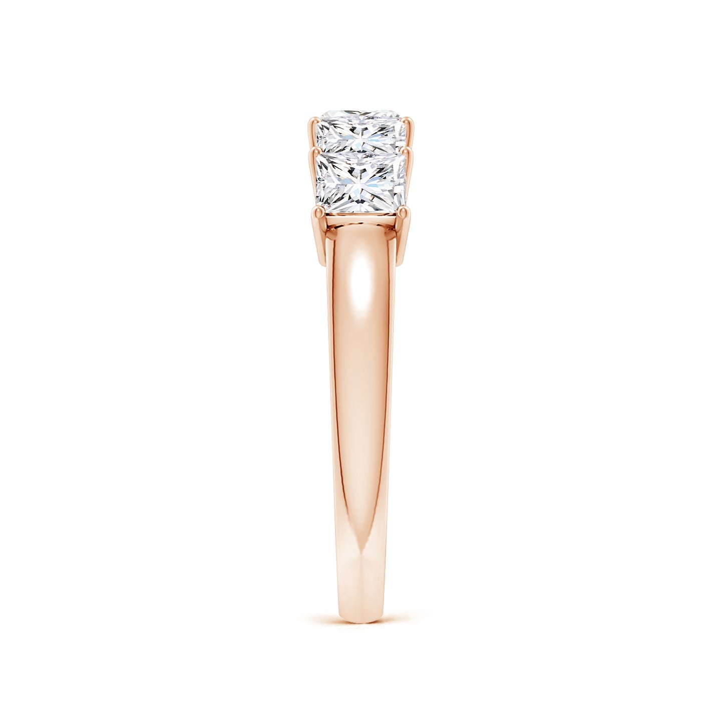 Five Stone Princess Cut Lab Grown Diamond Wedding Band