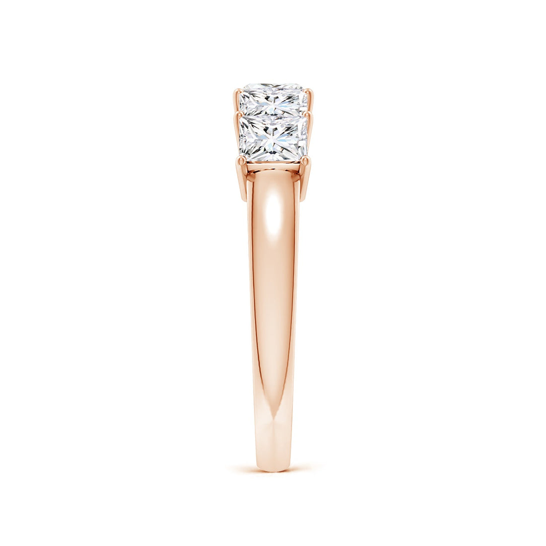 Five Stone Princess Cut Lab Grown Diamond Wedding Band
