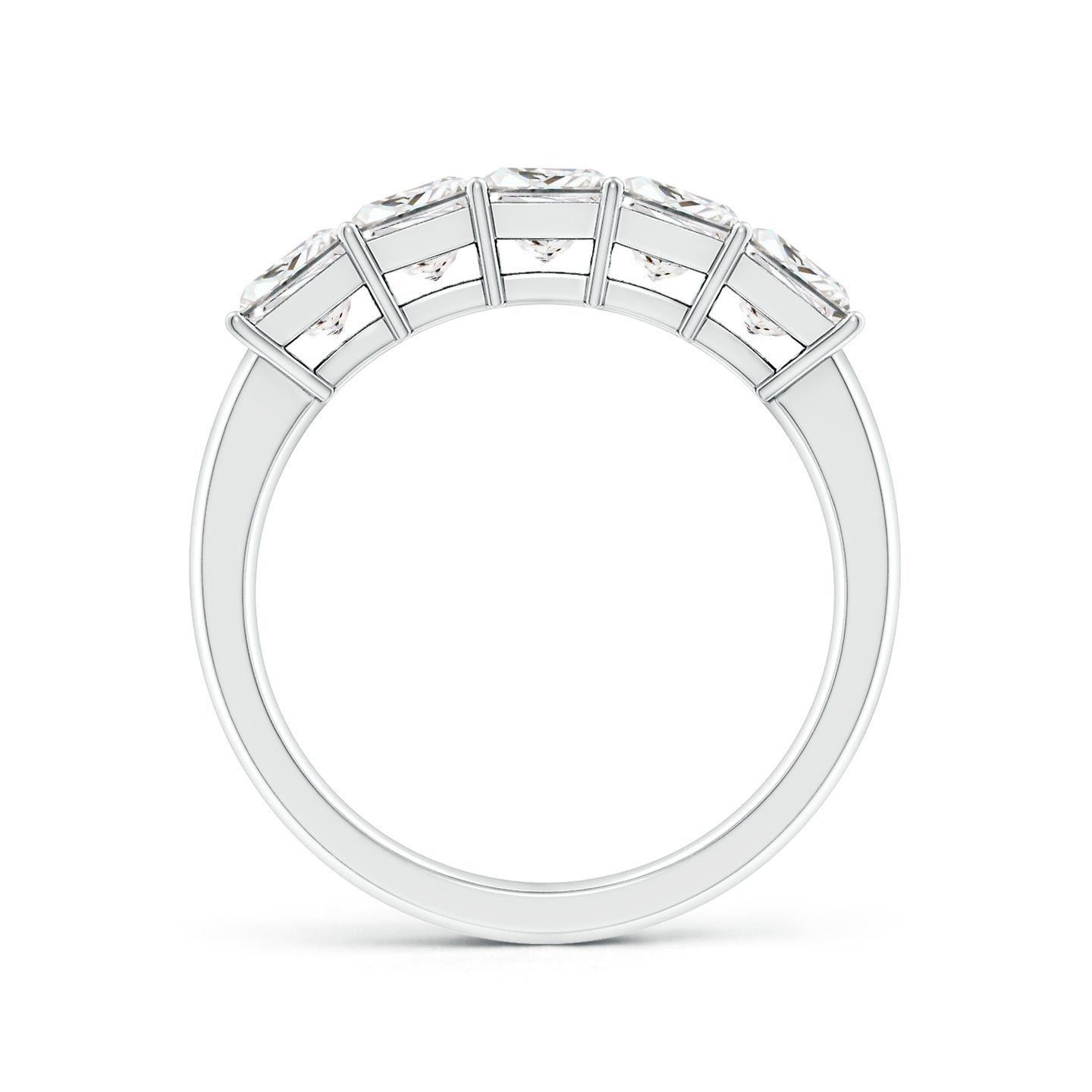 Five Stone Princess Cut Lab Grown Diamond Wedding Band