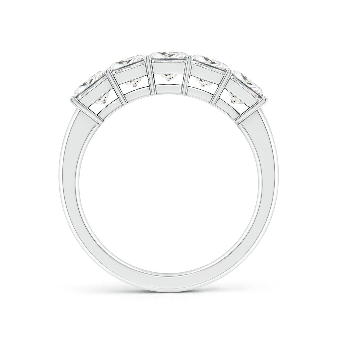 Five Stone Princess Cut Lab Grown Diamond Wedding Band
