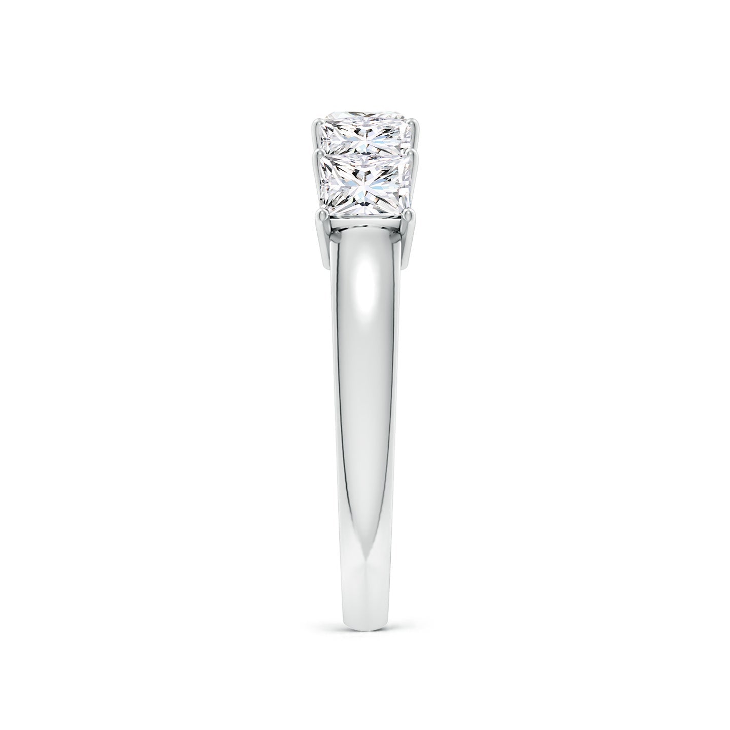 Five Stone Princess Cut Lab Grown Diamond Wedding Band
