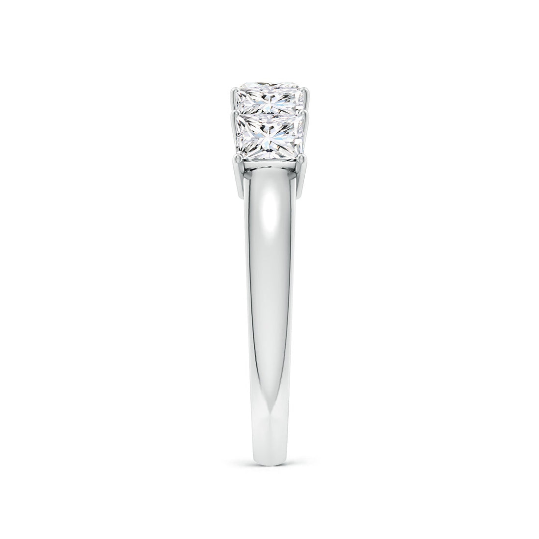 Five Stone Princess Cut Lab Grown Diamond Wedding Band