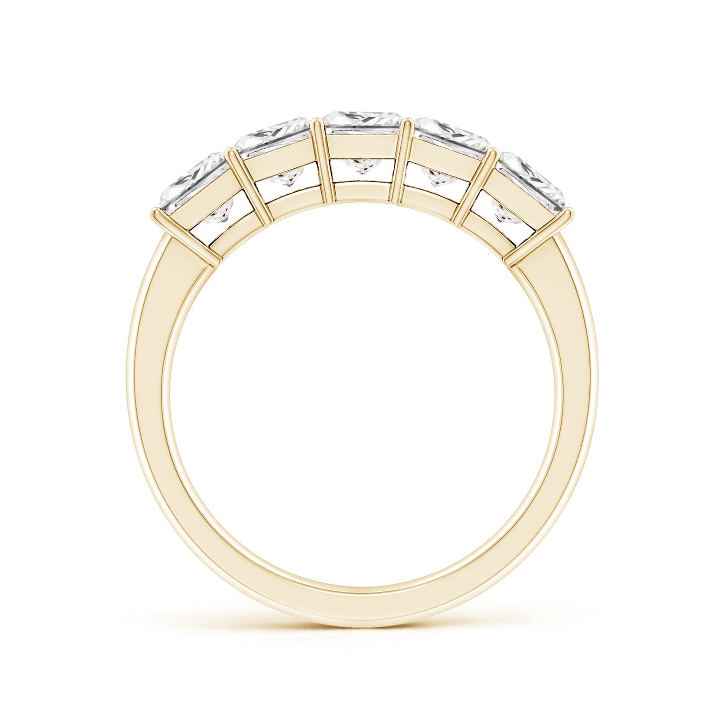 Five Stone Princess Cut Lab Grown Diamond Wedding Band