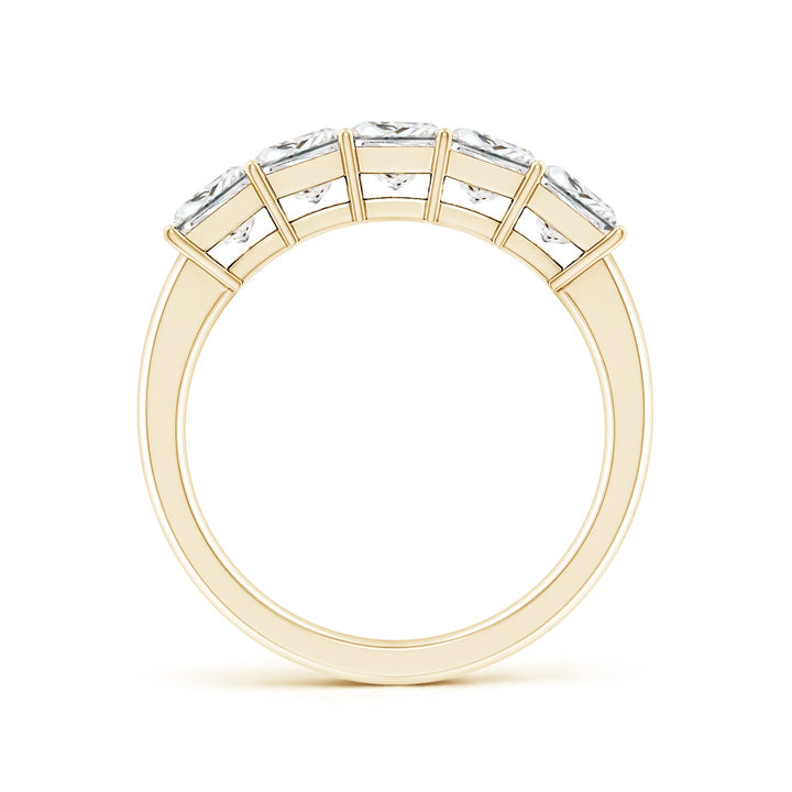 Five Stone Princess Cut Lab Grown Diamond Wedding Band