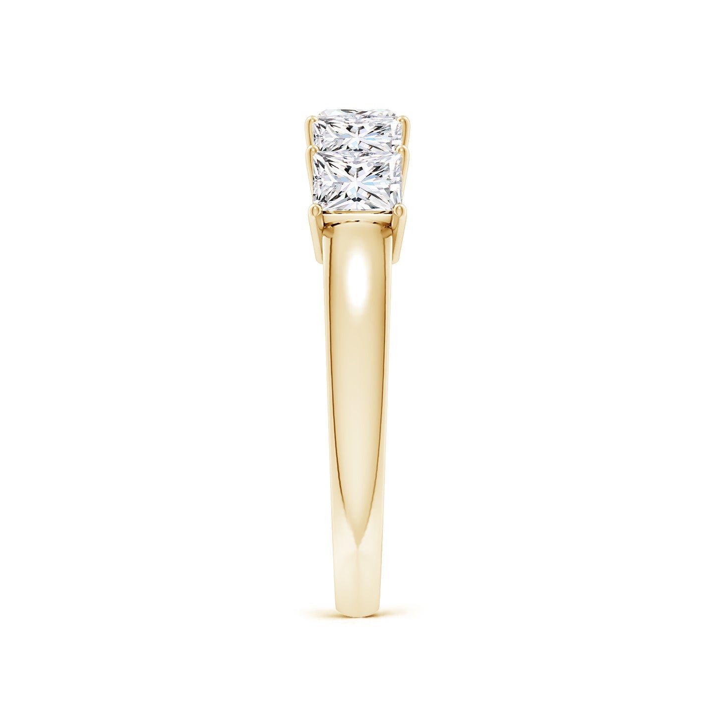 Five Stone Princess Cut Lab Grown Diamond Wedding Band
