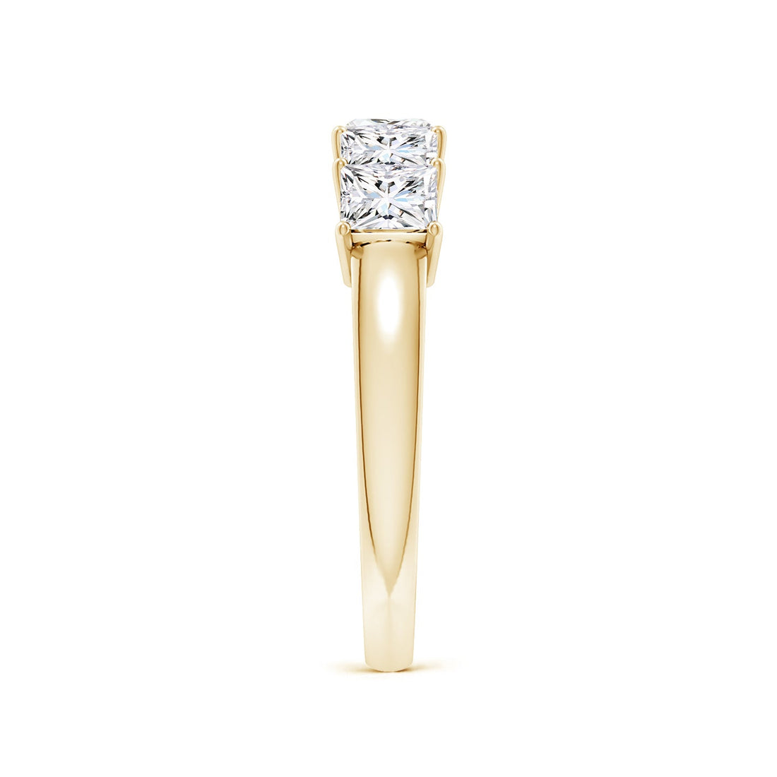 Five Stone Princess Cut Lab Grown Diamond Wedding Band