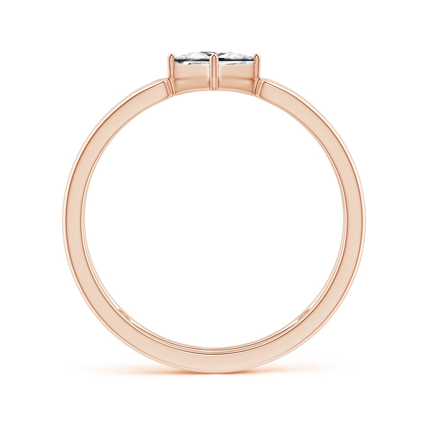 Princess Diamond Solitaire Parallel Split Shank Ring