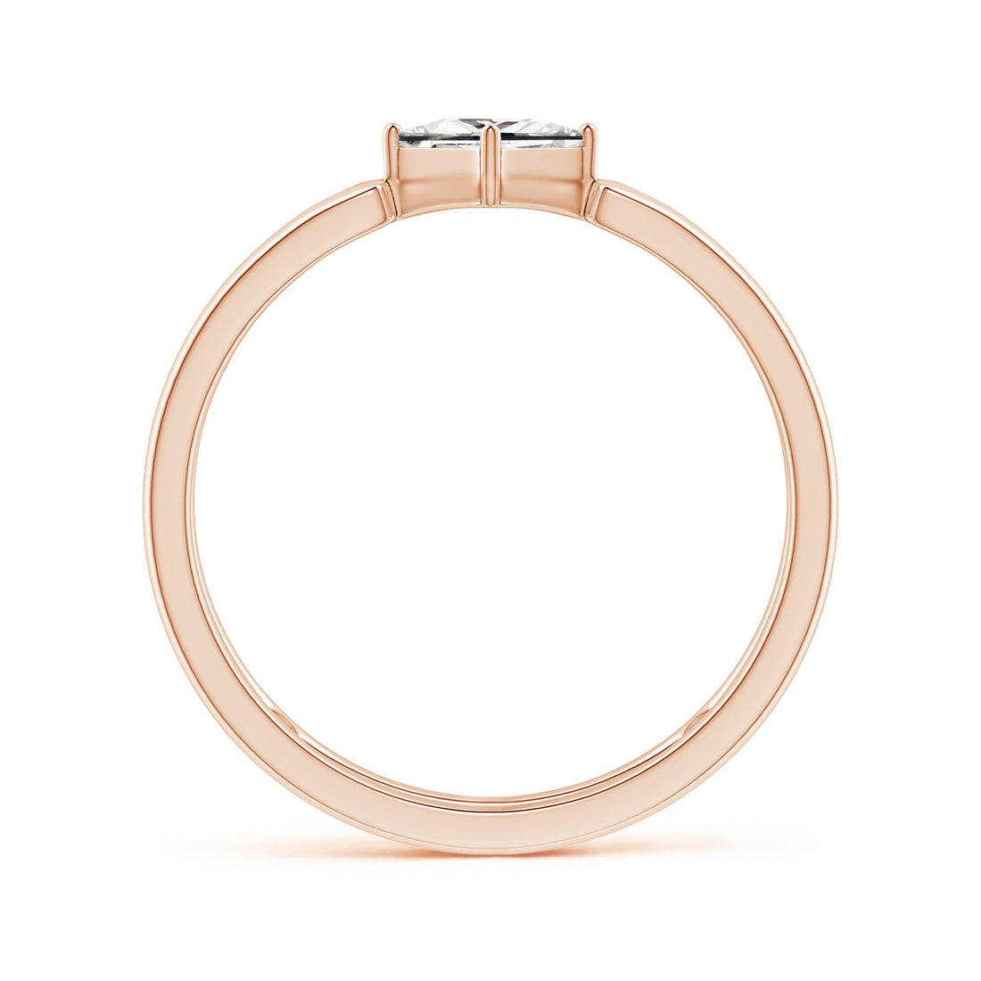 Princess Diamond Solitaire Parallel Split Shank Ring