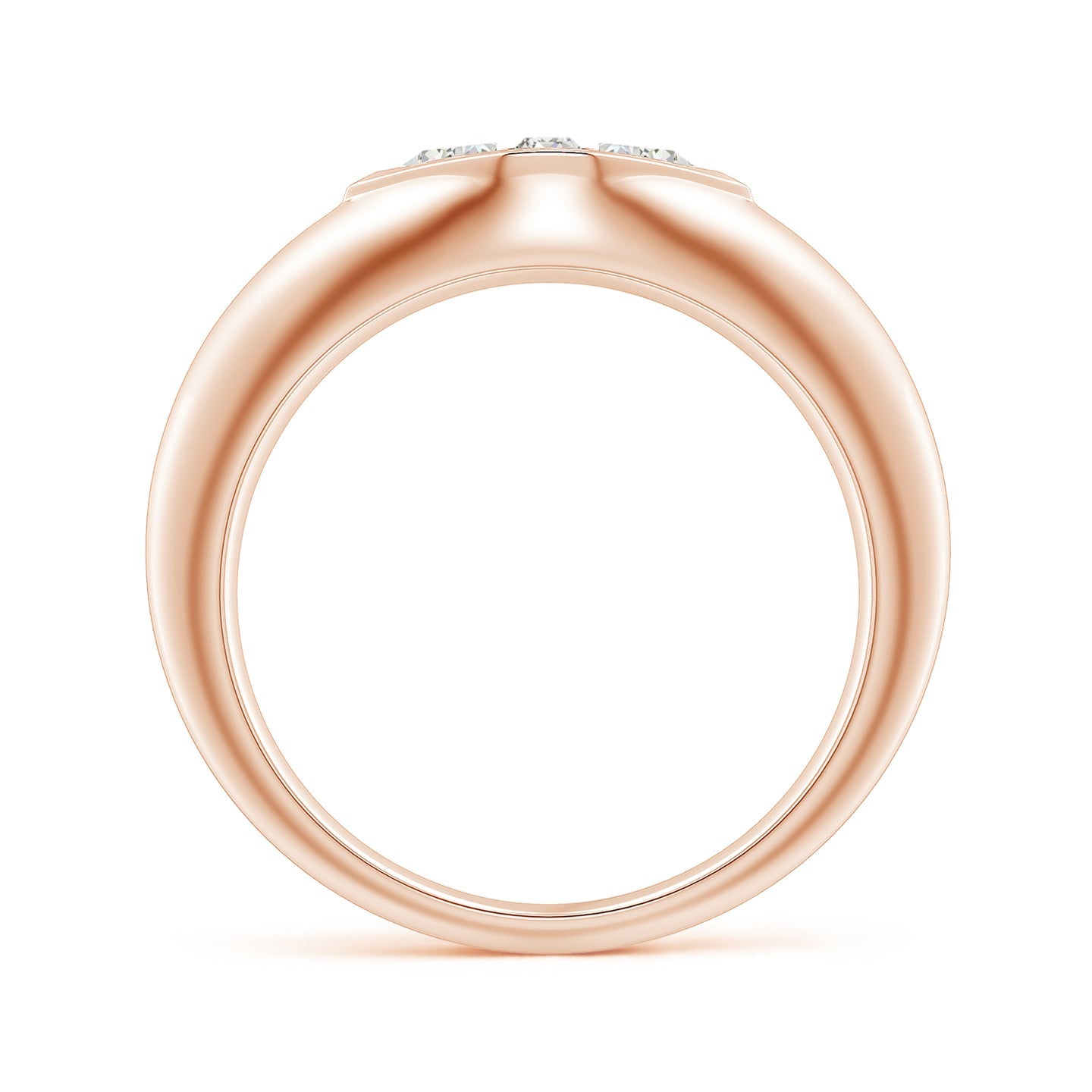Bezel-Set Triangle And Baguette Diamond Signet Ring