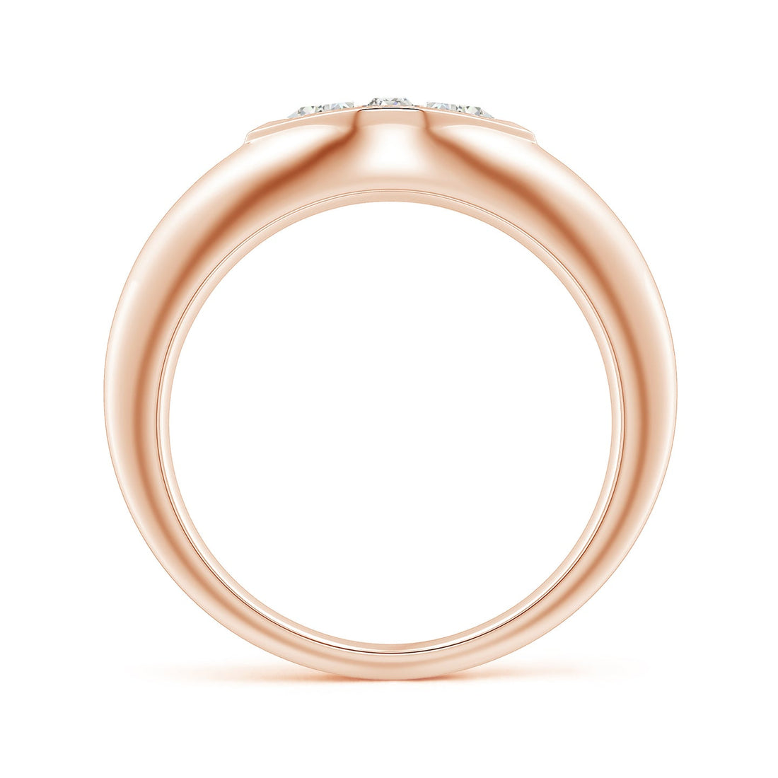 Bezel-Set Triangle And Baguette Diamond Signet Ring